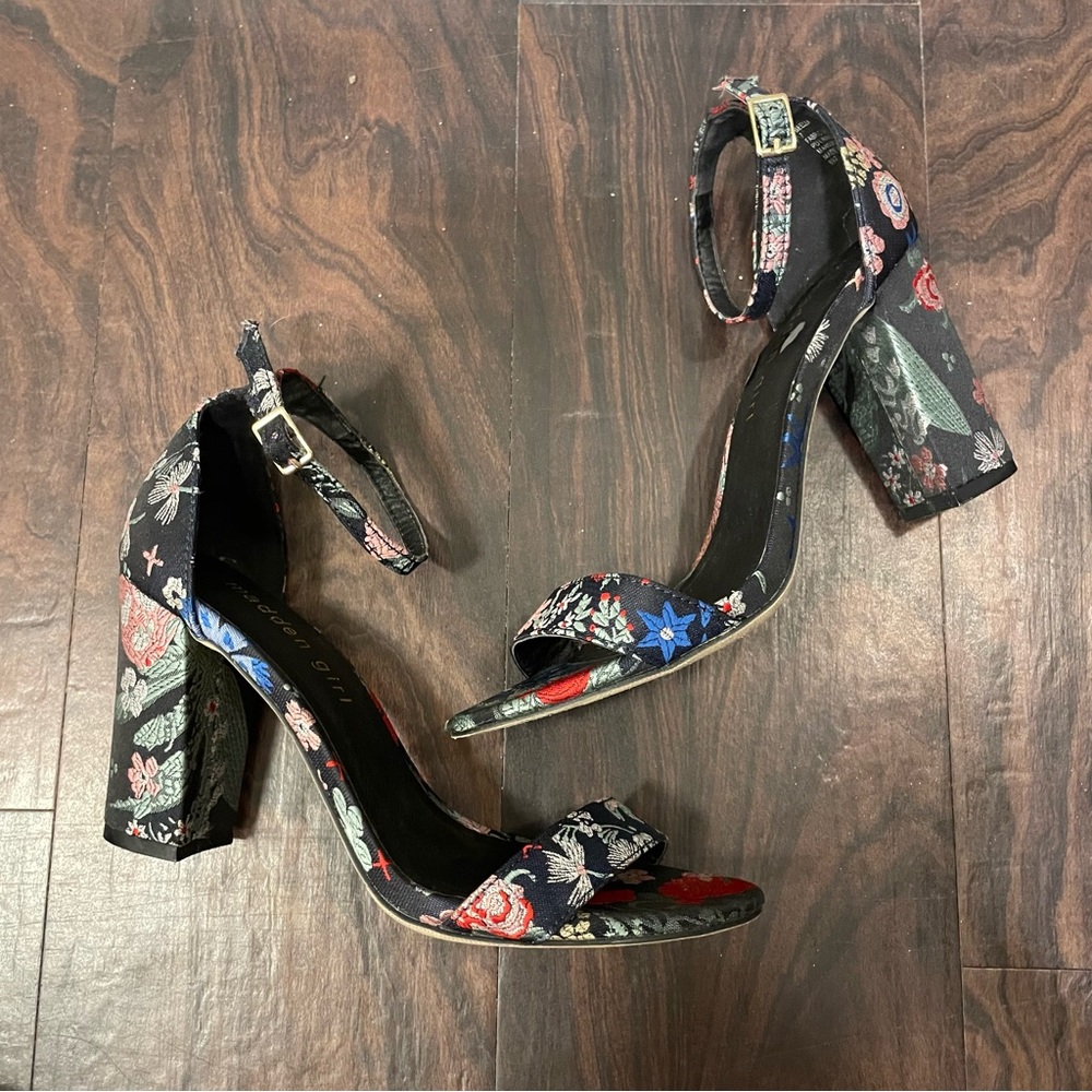 Madden Girl Bella Floral Block Heels